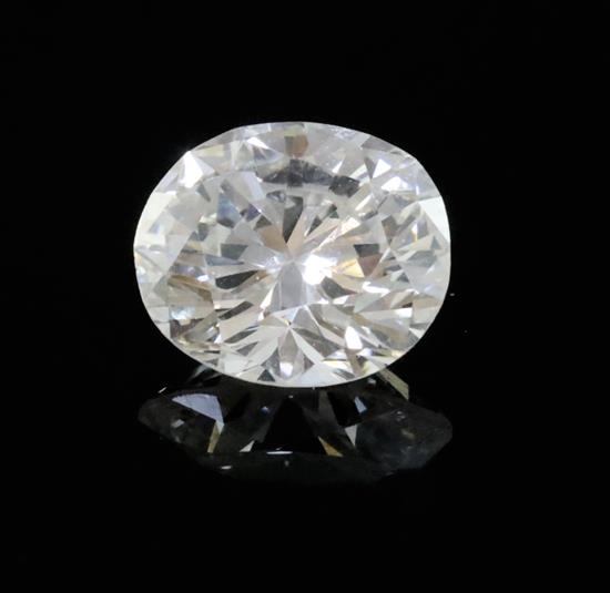 An unmounted round brilliant cut diamond, weighing approximately 0.95cts,